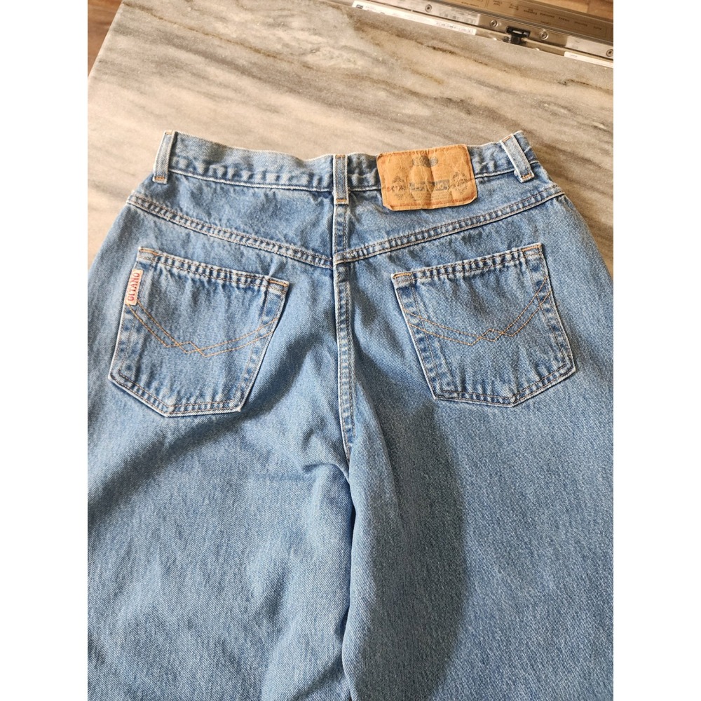 Gitano Vintage 90s High Rise Mom Jeans Light Wash Tapered Leg Blue Size 14 Short